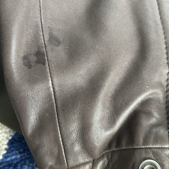 COACH Women's Dark Brown 100% Leather Bomber Style Zipper Pocket Jacket Size L - Picture 9 of 9